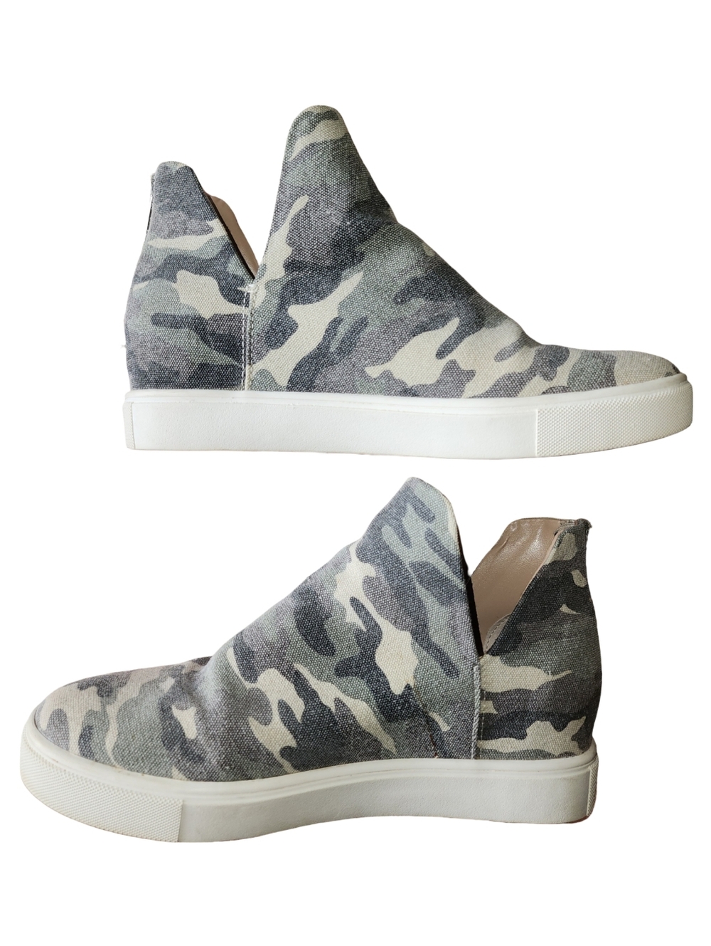 STEVE MADDEN Hidden Wedge (Add 2.5") High Top Sneakers "Crushin' Camo" Size 10